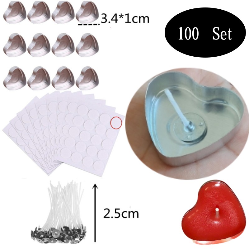 Candle Making Set - 100 مجموعة على شكل قلب فارغة