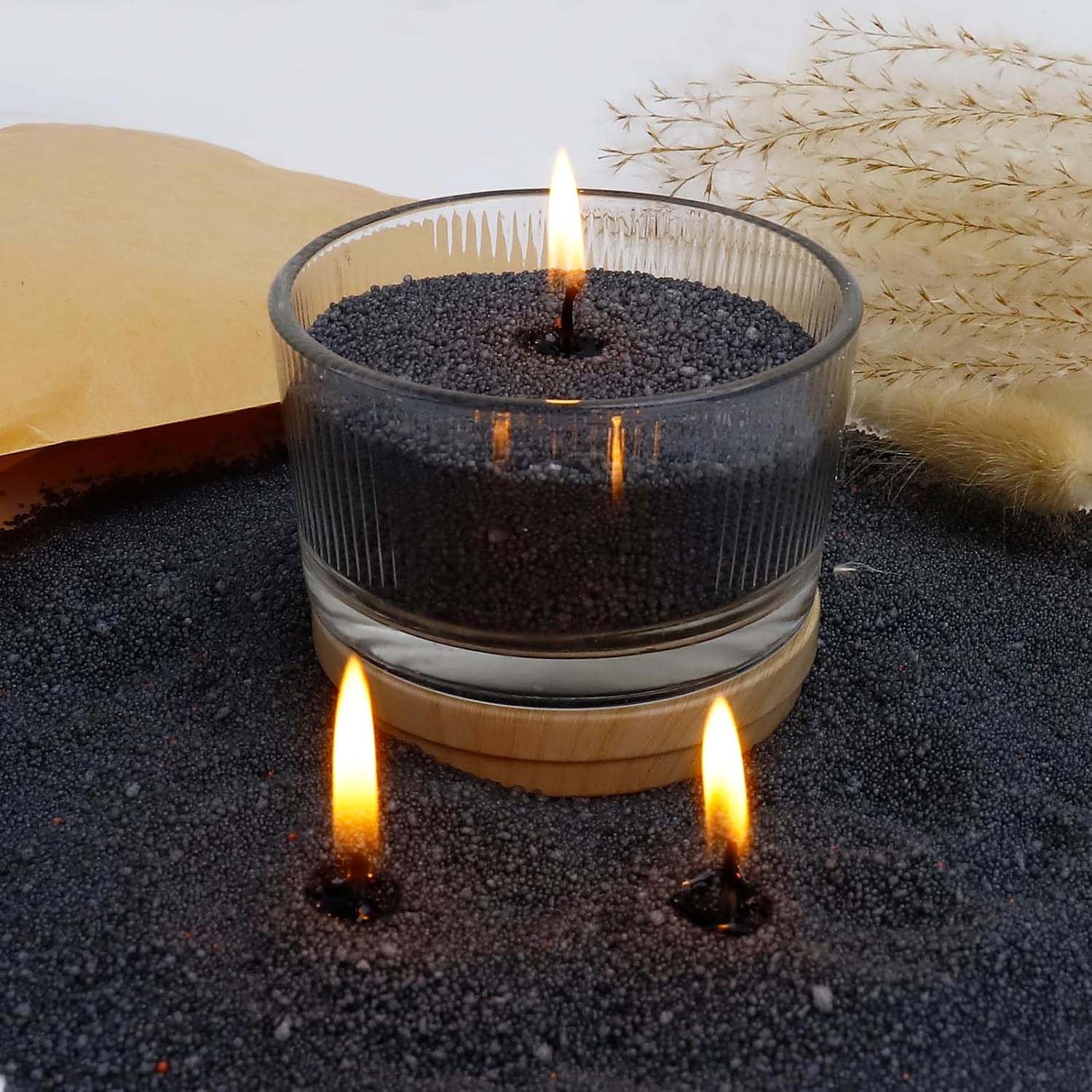 Candle Making Experience - رمل شمع أسود مع فتيل، 200