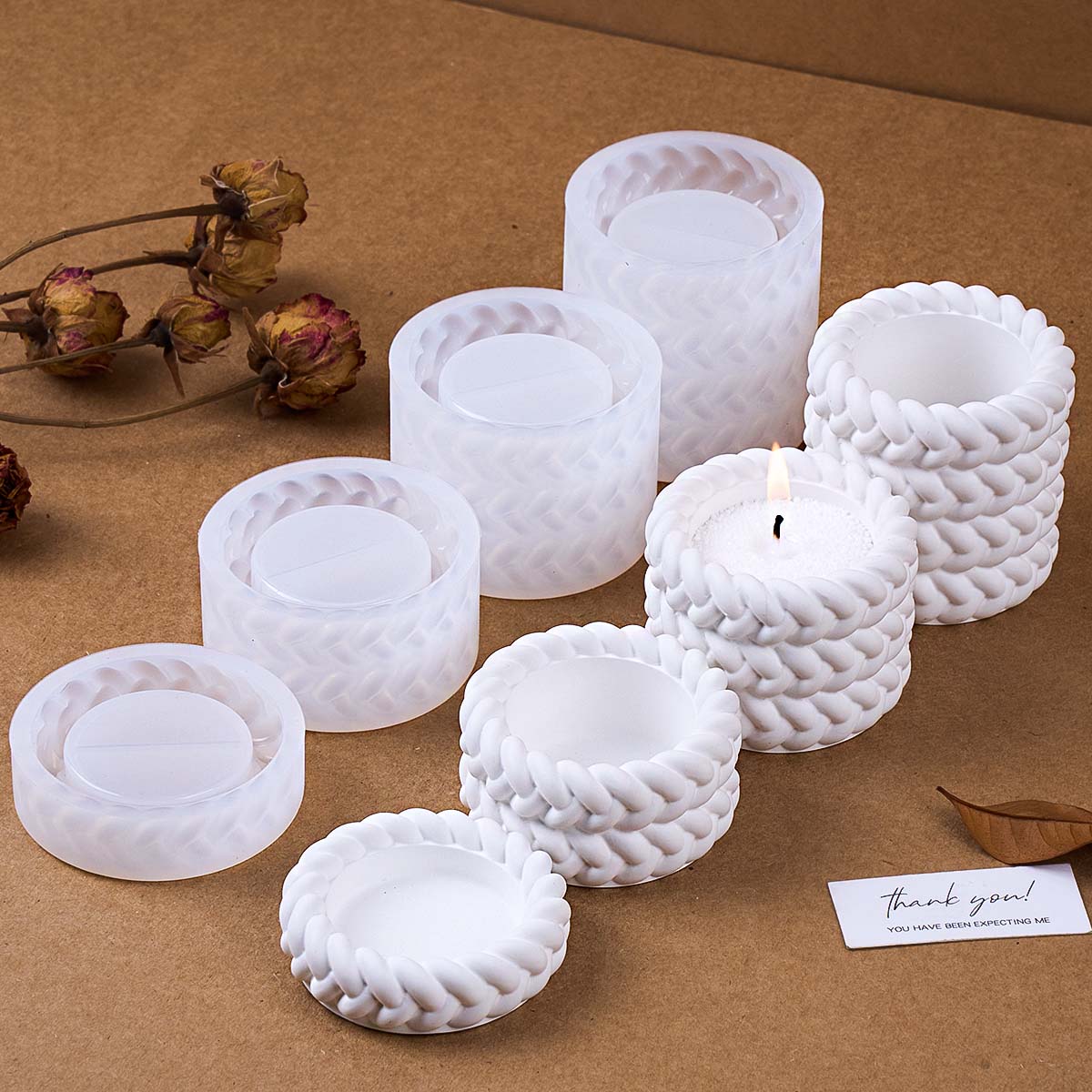 1/2/3/4 أرضيات حبل القنب شمعة  - مراجعة Candle Making Jars وسعره