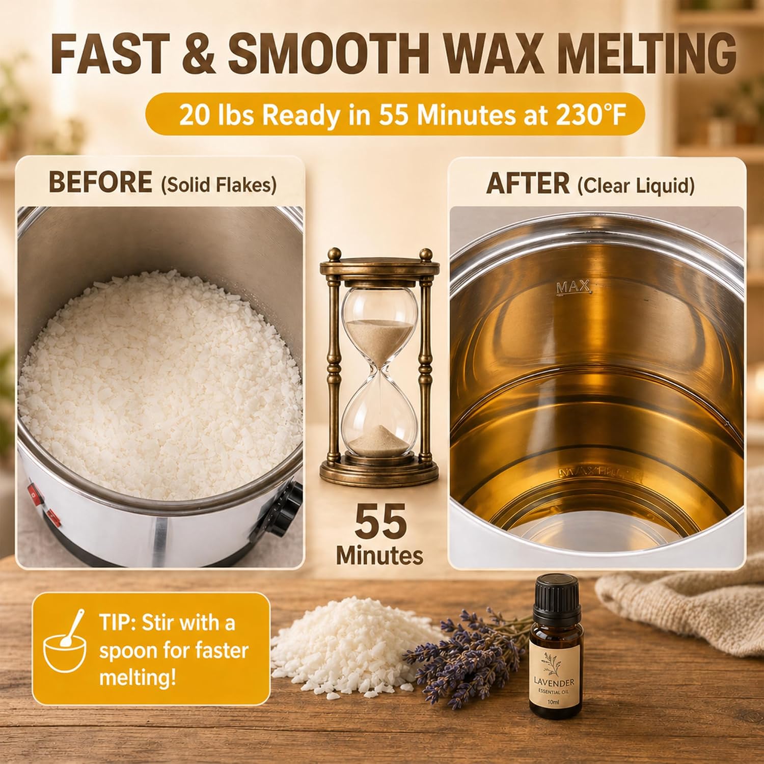 جهاز إذابة الشمع سعة 10 لتر لص - مراجعة Candle Making Tempe وسعره